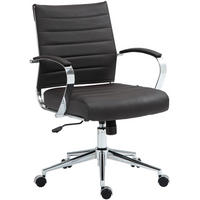 BÜROSTUHL Rynex Echtleder braun - Chromfarben/Braun, Leder/Metall (57/100/62cm) - TPFLiving