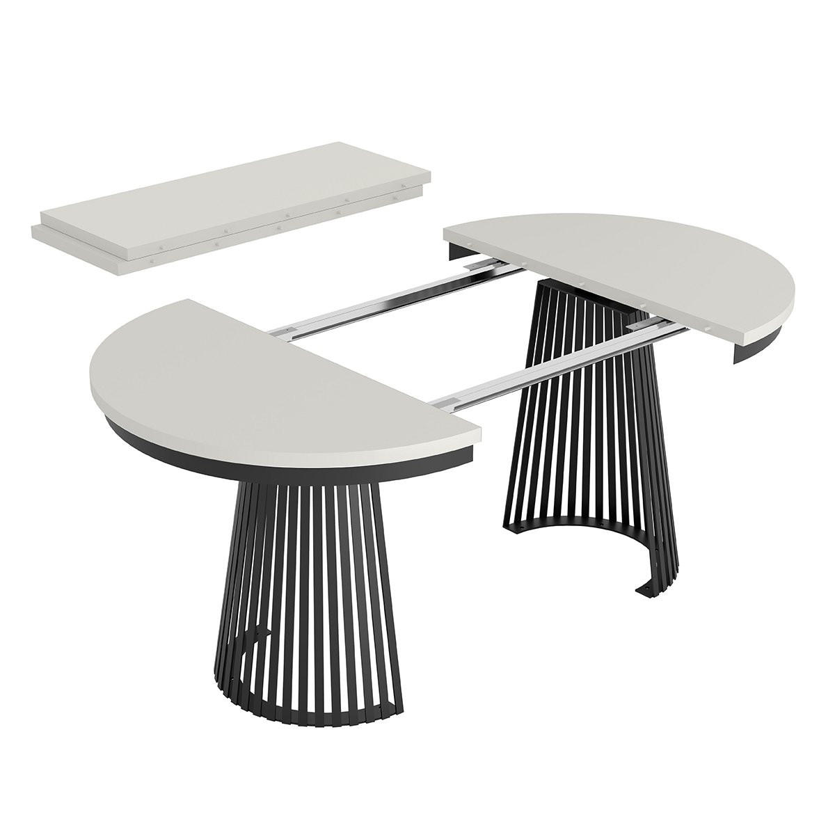 ESSTISCH TRAVIS Ausziehbar 100 - 180 / 100 x 76,6 cm - Schwarz/Weiß, Holz (100/100/76.6cm) - MASSENO