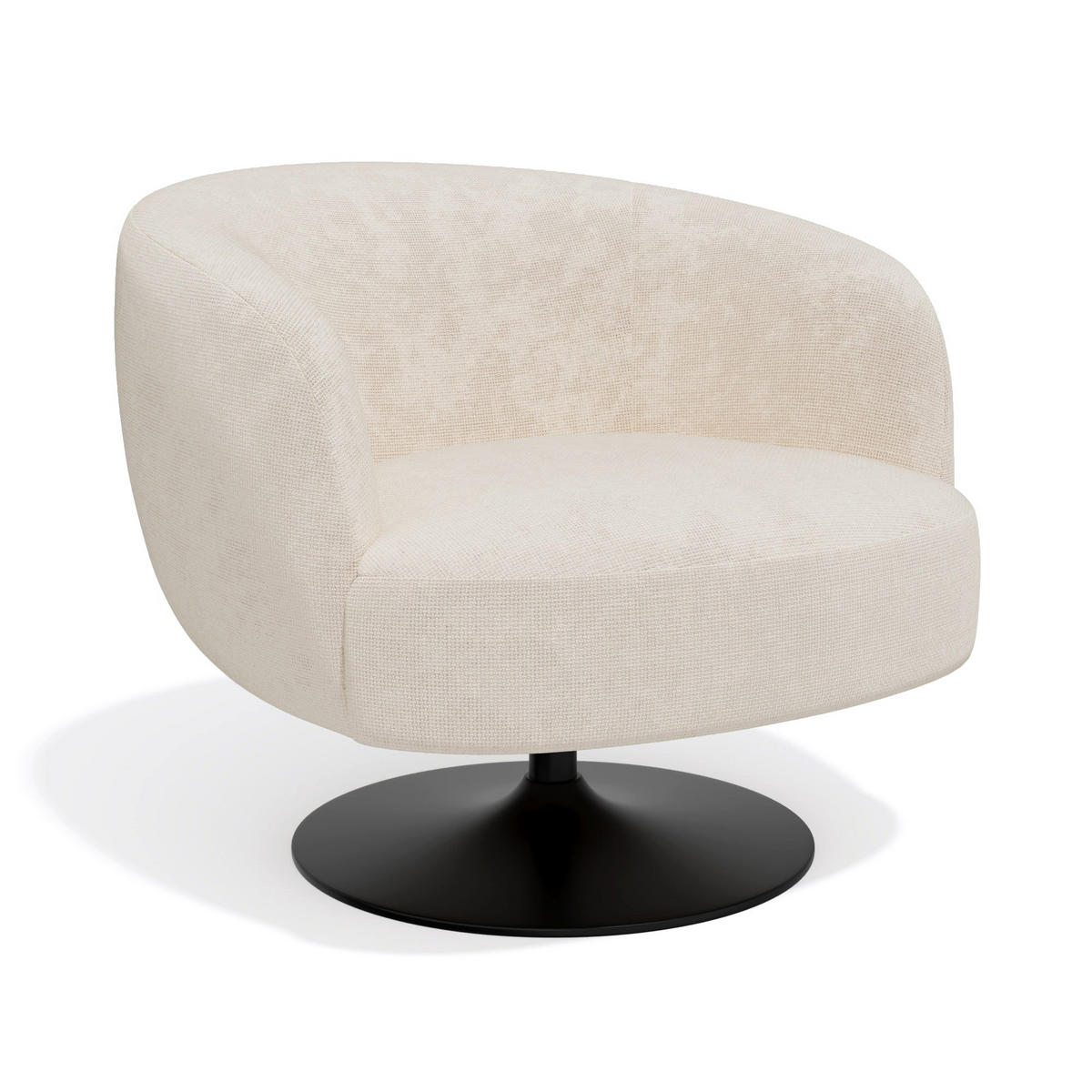 SESSEL Chenille-Samt 77cm - Creme, Textil (77/69/76cm) - Sia Home