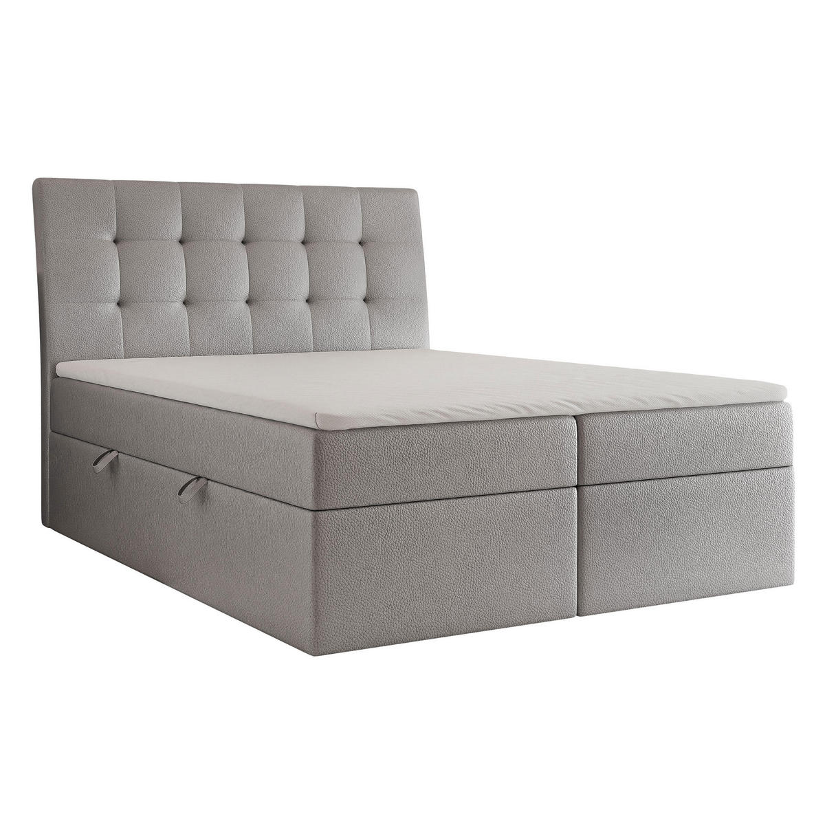 BOXBETT 200x200 cm mit Topper - Grau, Textil (200/200cm) - Idohome