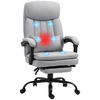 MASSAGE-BÜROSTUHL, Polyester, Stahl, Grau - Grau, Kunststoff/Metall (67/118/66cm) - Vinsetto