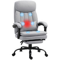 MASSAGE-BÜROSTUHL, Polyester, Stahl, Grau - Grau, Kunststoff/Metall (67/118/66cm) - Vinsetto