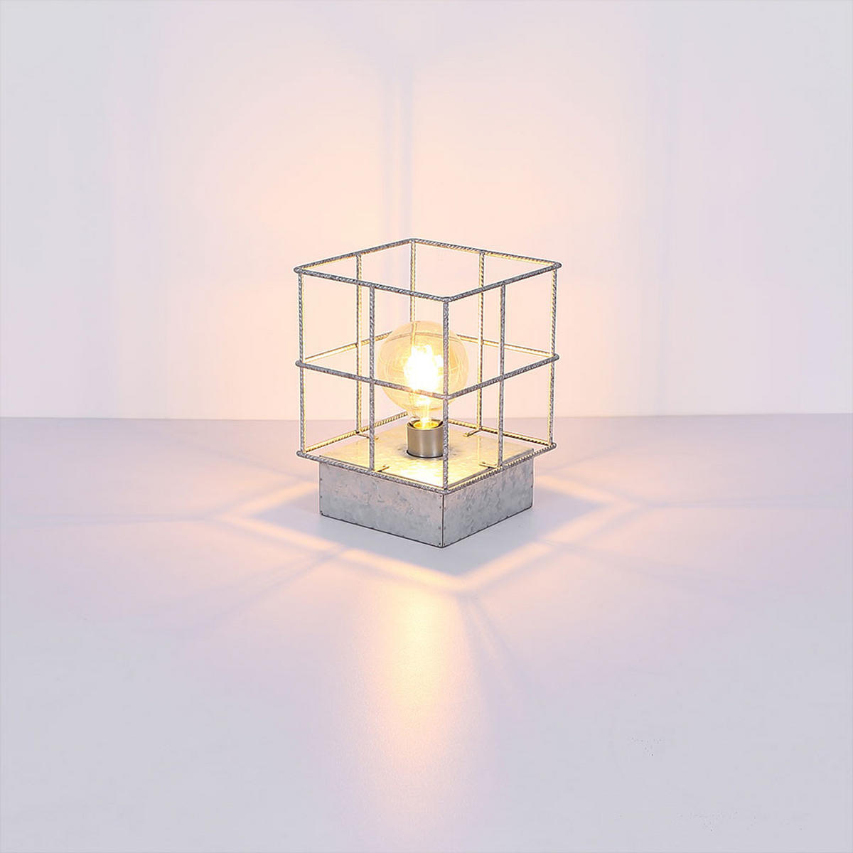 TISCHLEUCHTE MERRIL Silber Metall - Silberfarben, Metall (20/20/25cm) - Globo Lighting