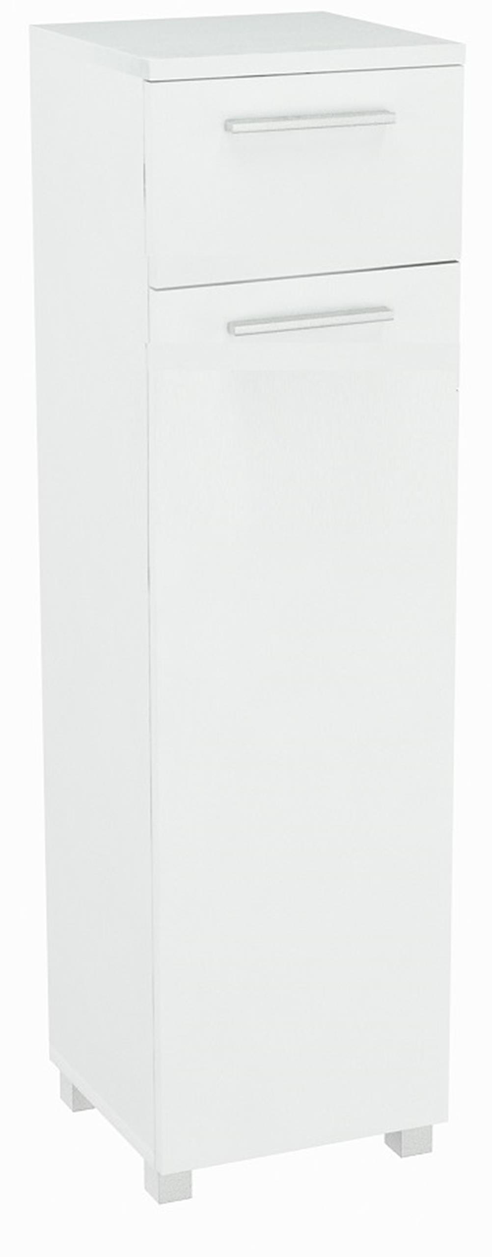 BADEZIMMERSCHRANK 1D1SZ Weiß 30/28/98 cm - Weiß, Holzwerkstoff (30/98/28cm) - Matkam Möbel