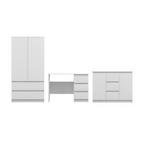 JUGENDZIMMER-SET SIMO A 3-teilig in Weiß - Weiß, Holzwerkstoff (320/180/50cm) - Deine Möbel 24