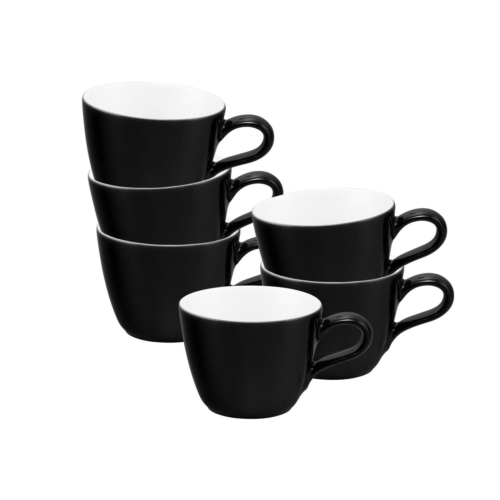 ESPRESSOTASSEN Life Fashion Glamorous Black 90 ml 6er Set - Schwarz, Keramik (0.09L) - Seltmann Weiden