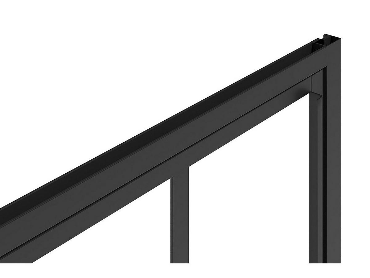 DUSCHTÜR Schwingtür - Atelier-Stil - 80 x 195 cm - Schwarz matt - URBANIK - Schwarz, Metall (80/195cm) - Vente-Unique