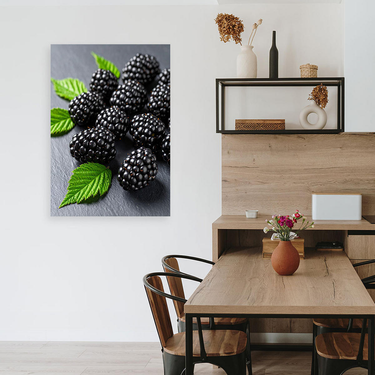 LEINWANDBILD Beerenfrüchte Natur 70x100cm - Grau, Textil (70/100cm) - Feeby