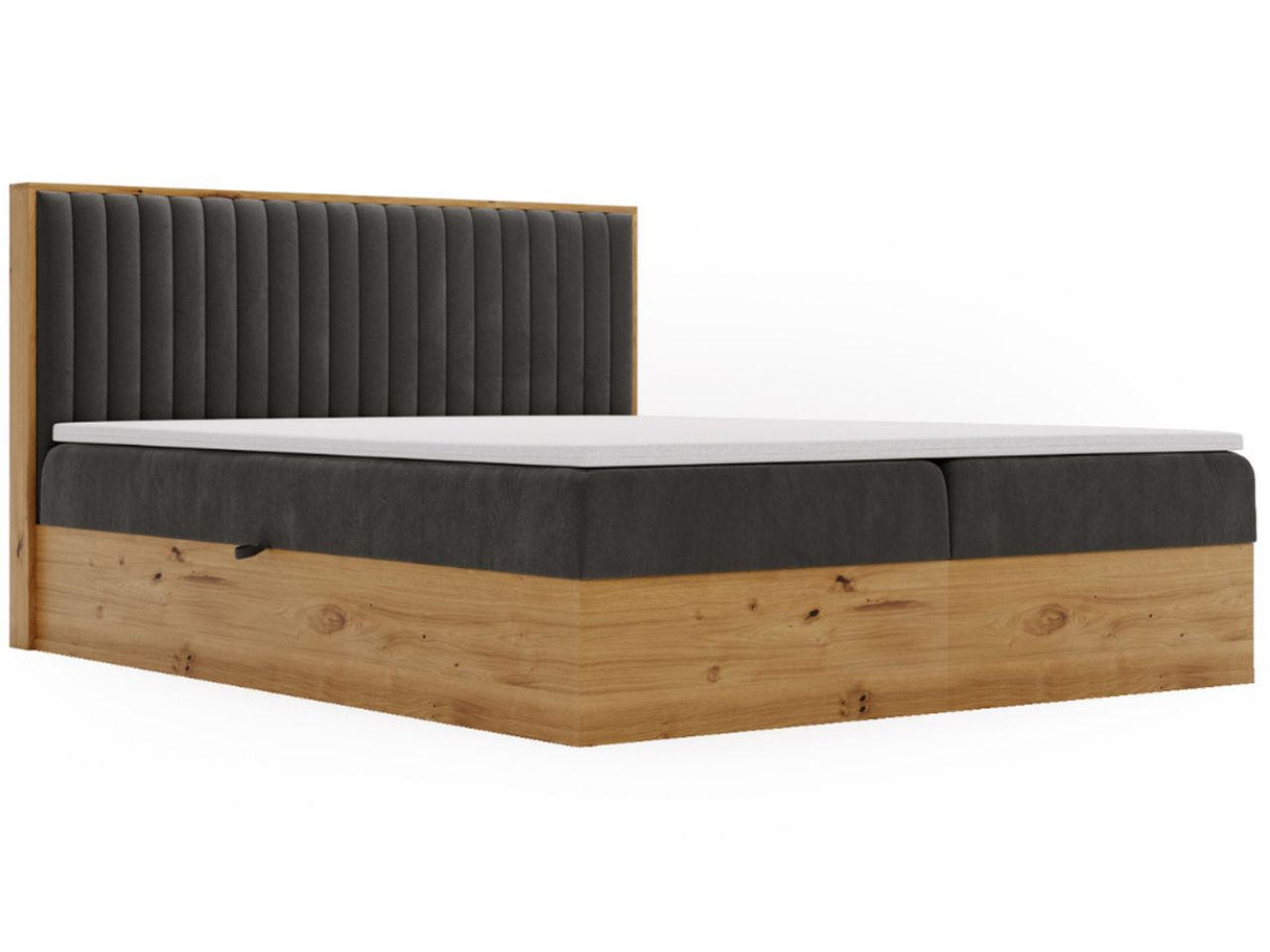 Graingold Boxbett Dunkelgrau 140x200 cm