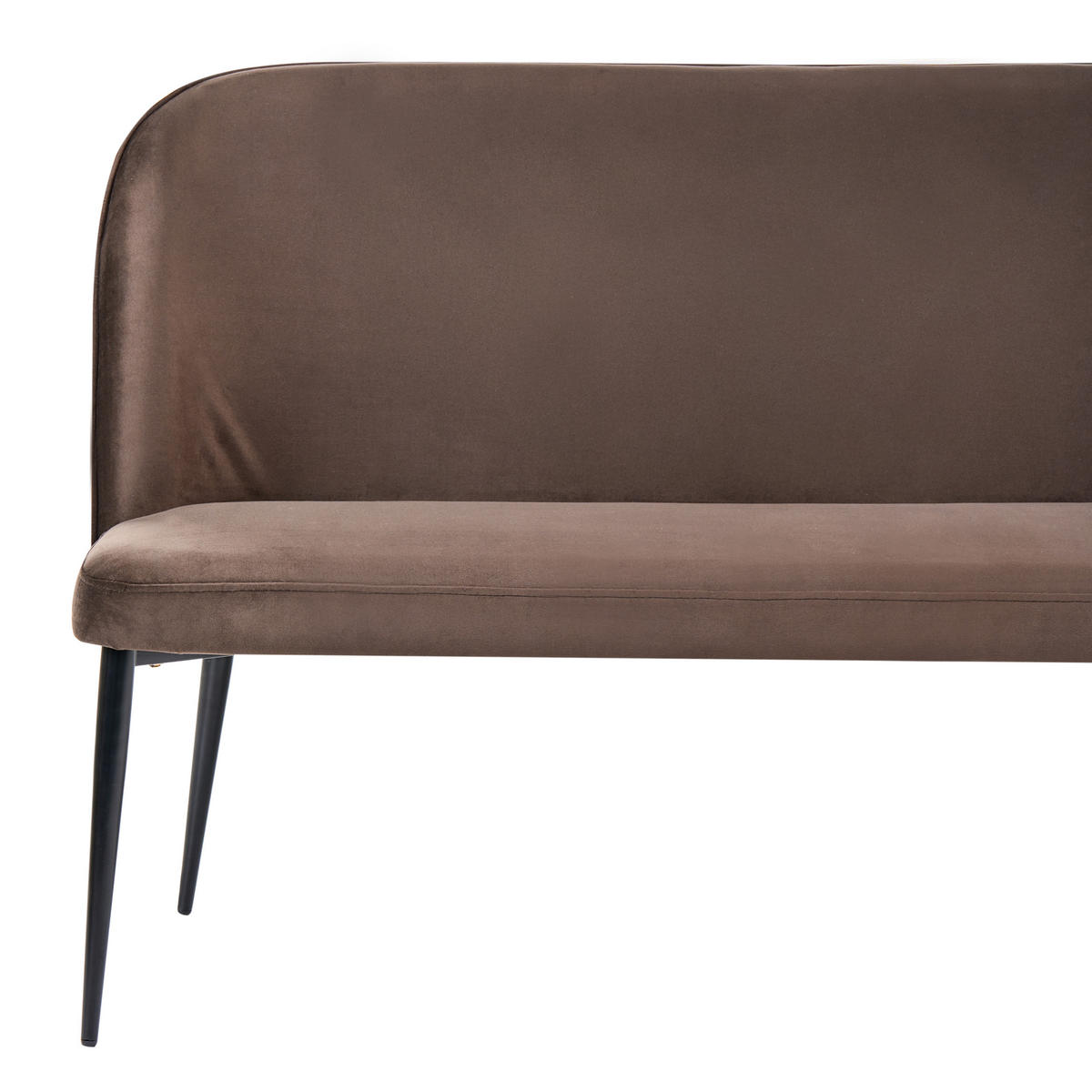 ESSZIMMERBANK 2-Sitzer Samtstoff Dunkelbraun Osby - Dunkelbraun, Textil (130/85/60cm) - Beliani