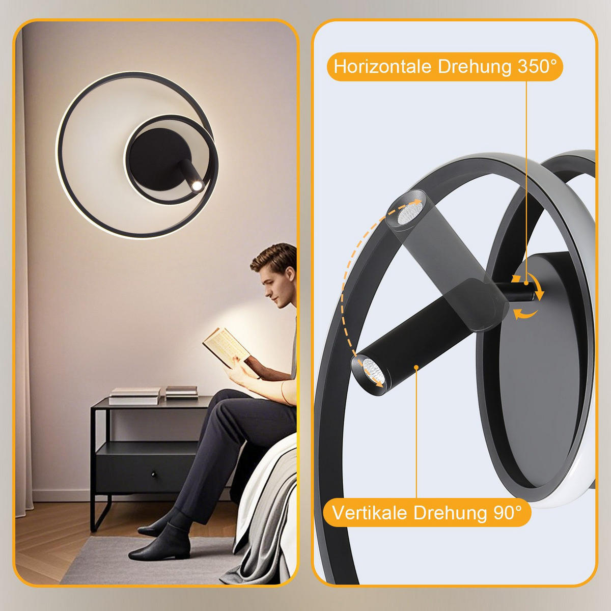 LED-DECKENLEUCHTE Lynton 40/40/12.5cm - Schwarz, Metall (40/40/12.5cm) - Nettlife