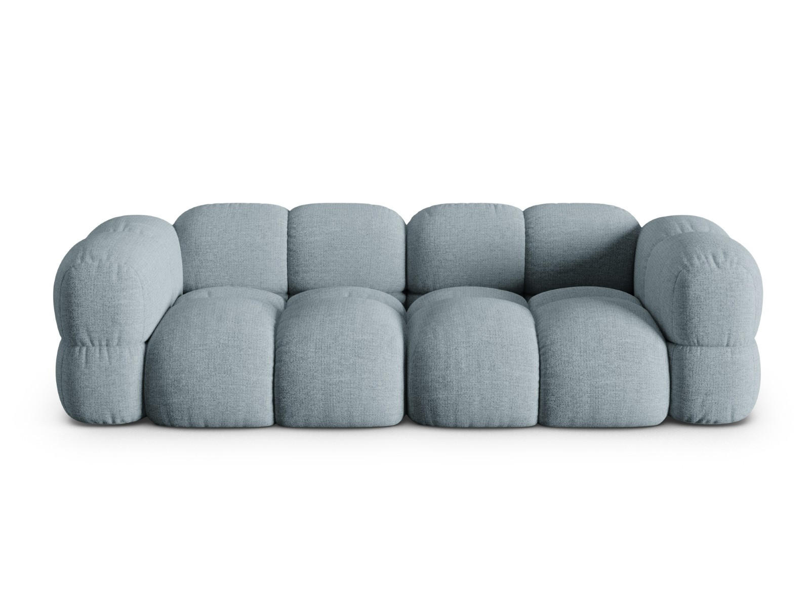 SOFA Loretto aus strukturiertem Stoff pastellblau 4 Sitzplätze - Pastellblau, Textil (100/68/250cm) - Cosmopolitan Design