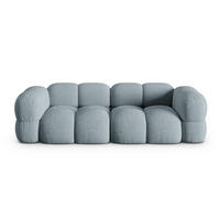SOFA Loretto aus strukturiertem Stoff pastellblau 4 Sitzplätze - Pastellblau, Textil (100/68/250cm) - Cosmopolitan Design