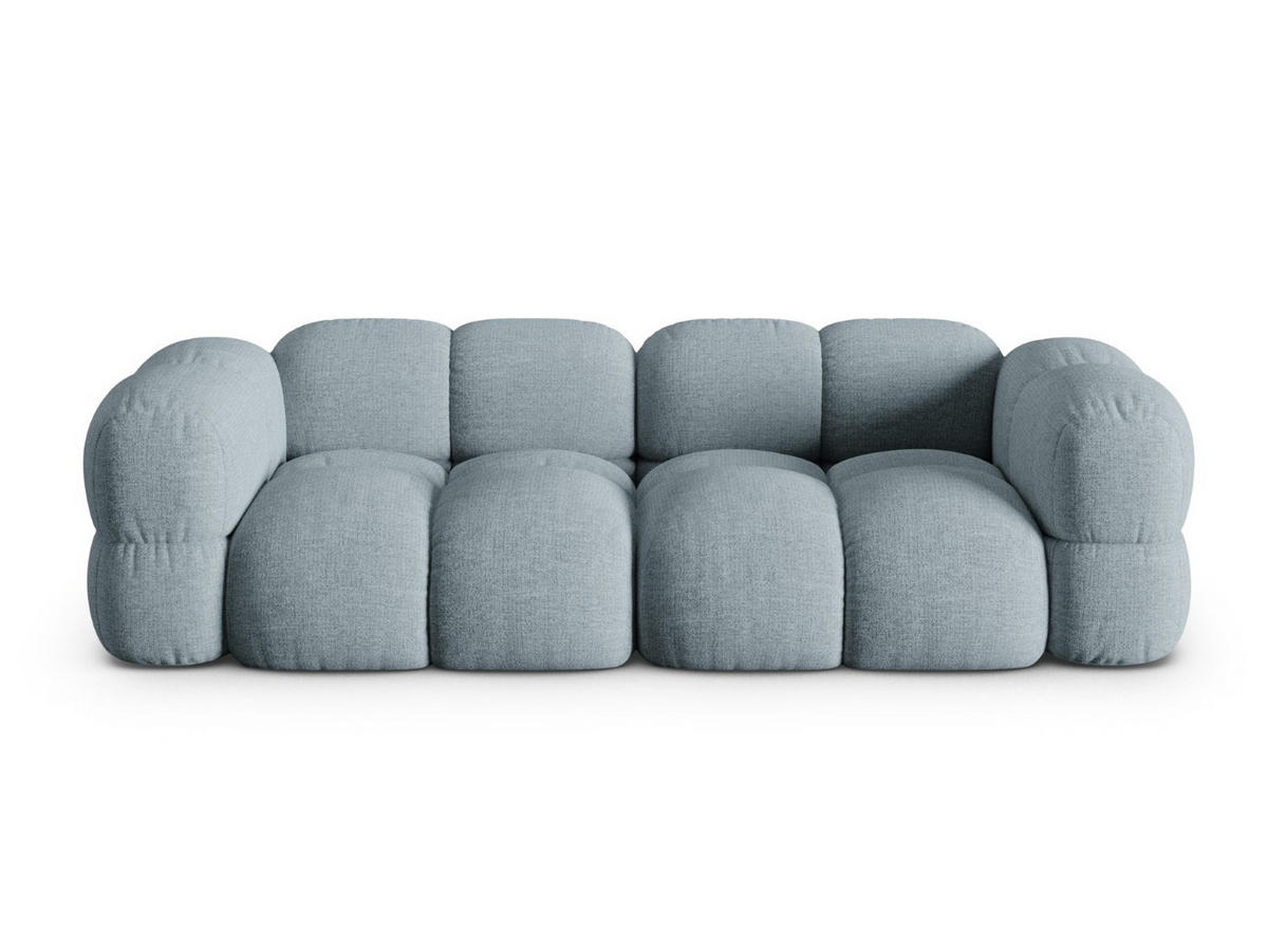 SOFA Loretto aus strukturiertem Stoff pastellblau 4 Sitzplätze - Pastellblau, Textil (100/68/250cm) - Cosmopolitan Design