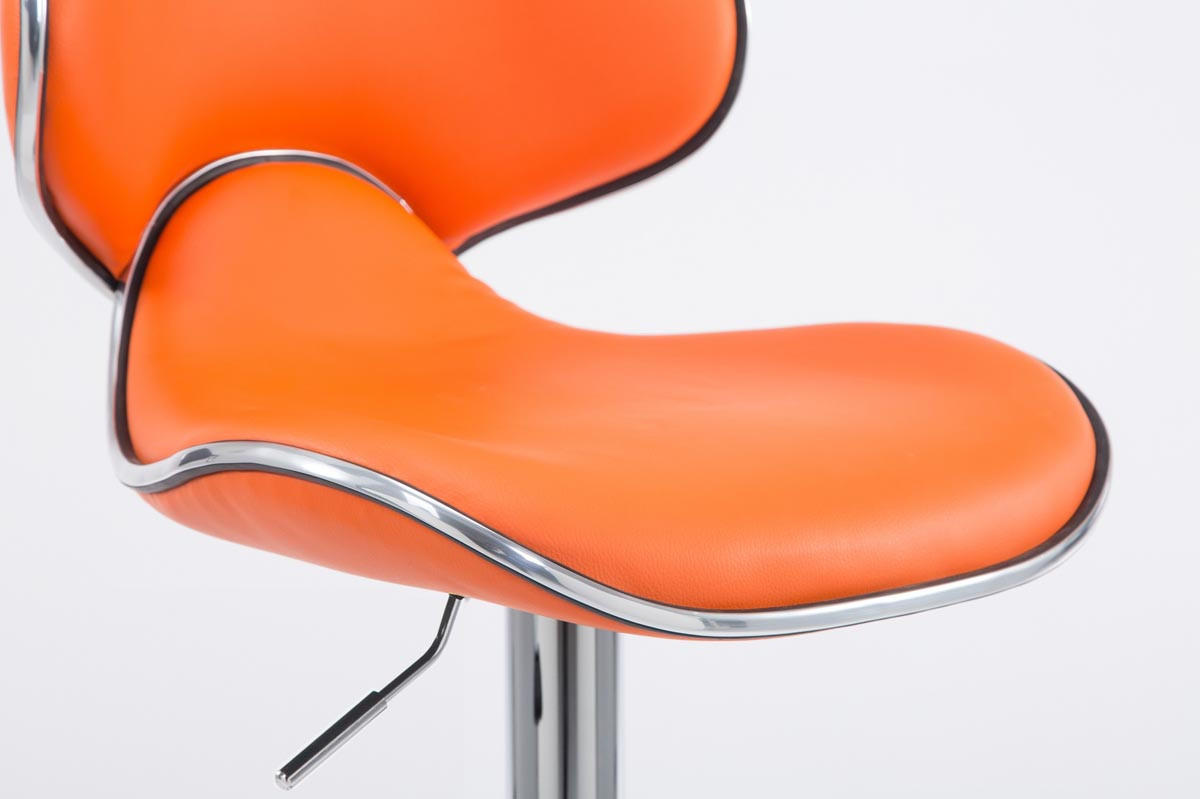 BARHOCKER Famir Kunstleder Orange Silber - Orange, Leder (46/88/49cm) - DELUKE