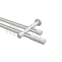 INNENLAUF-GARDINENSTANGEN-SET Prestige Elanto 260 cm (geteilt in 2 x 130 cm), 2-läufig, 20 mm Ø Weiß - Weiß, Metall (260cm) - INTERDECO