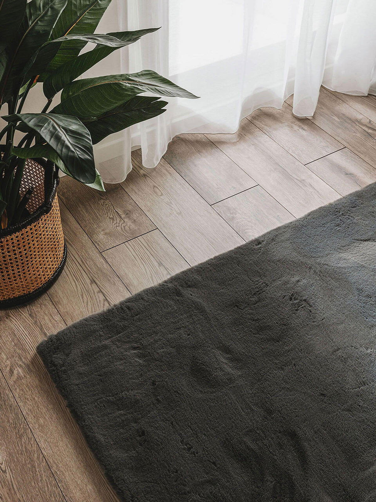 KUNSTFELL-TEPPICH Dave Anthrazit 80x240 cm - Grau, Textil (80/1cm) - KUNSTLOFT