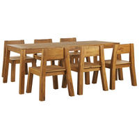 GARTENMÖBEL SET 6-Sitzer Akazienholz hellbraun Livorno - Hellbraun, Holz - Beliani