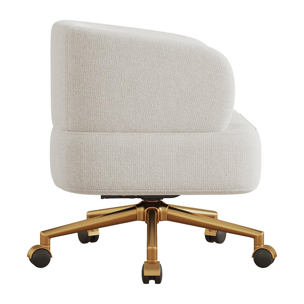 DREHSTUHL chenille beige 360grad rollen - Beige, Textil (71/71/60cm) - Urban Meuble