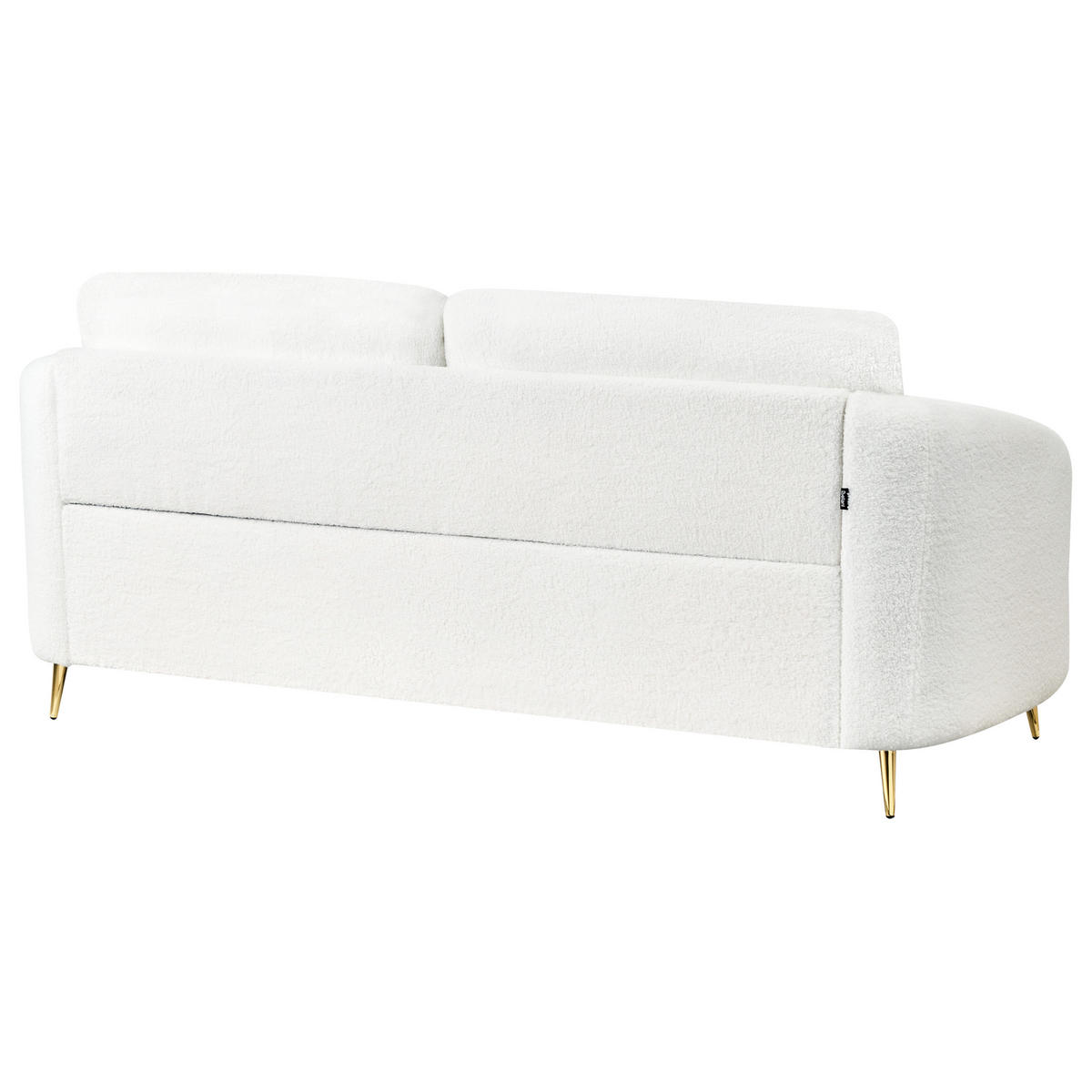 3-SITZER-SOFA Bouclé Weiß/Gold Trosa - Goldfarben/Weiß, Textil (203/88/86cm) - Beliani