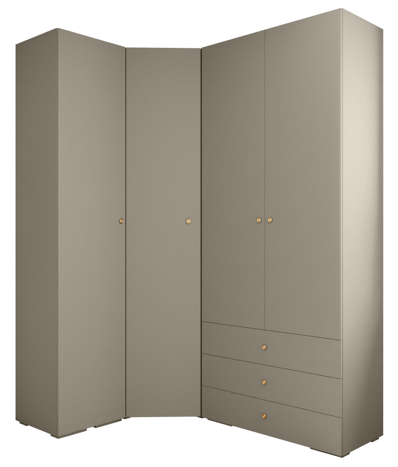GARDEROBEN-SET 236,7/181,7/47 - Kaschmir/Goldfarben, Holz/Kunststoff (181.7/236.7/47cm) - Abiks Möbel