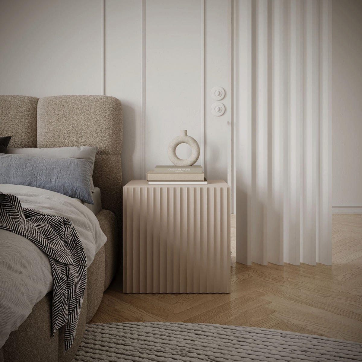 NACHTTISCH Sunds Kaschmirbeige 50 cm - Beige, Holzwerkstoff (50/49/35cm) - Selsey