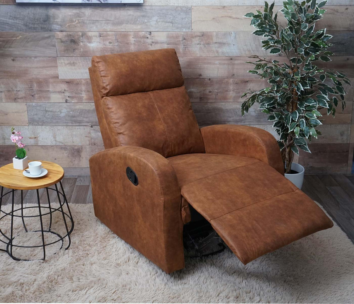 FERNSEHSESSEL PREMIUM Rehbraun - Hellbraun, Textil (75/100/96cm) - MCW