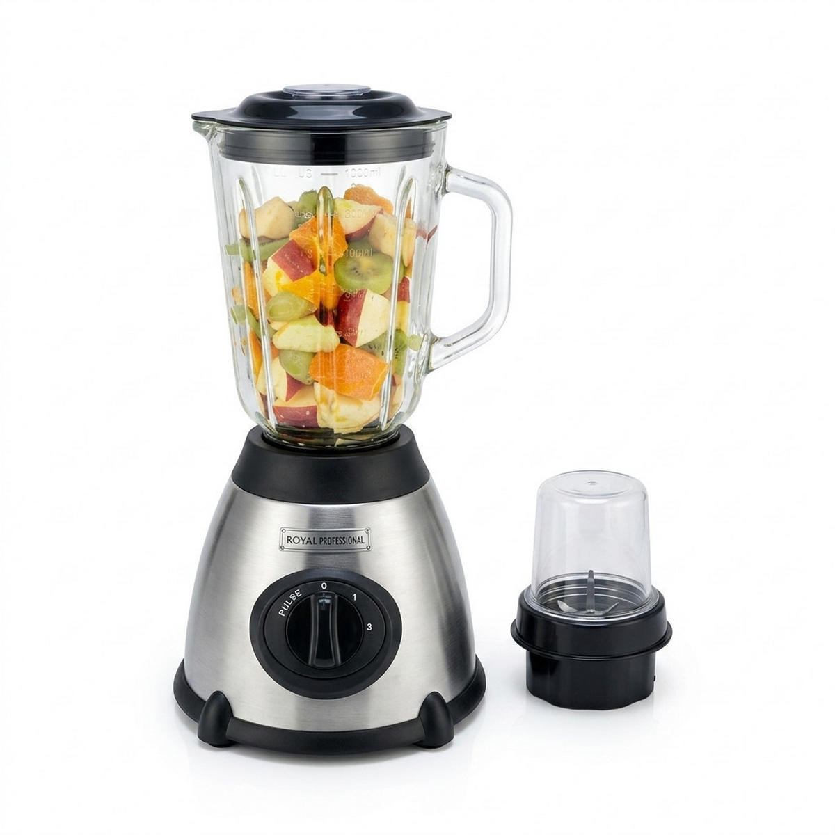 STANDMIXER 1,5 L 500W Edelstahl Glasbehälter Smoothie Mixer Küchenmixer - Silberfarben/Schwarz, Glas/Kunststoff (18/35/26cm) - JUNG