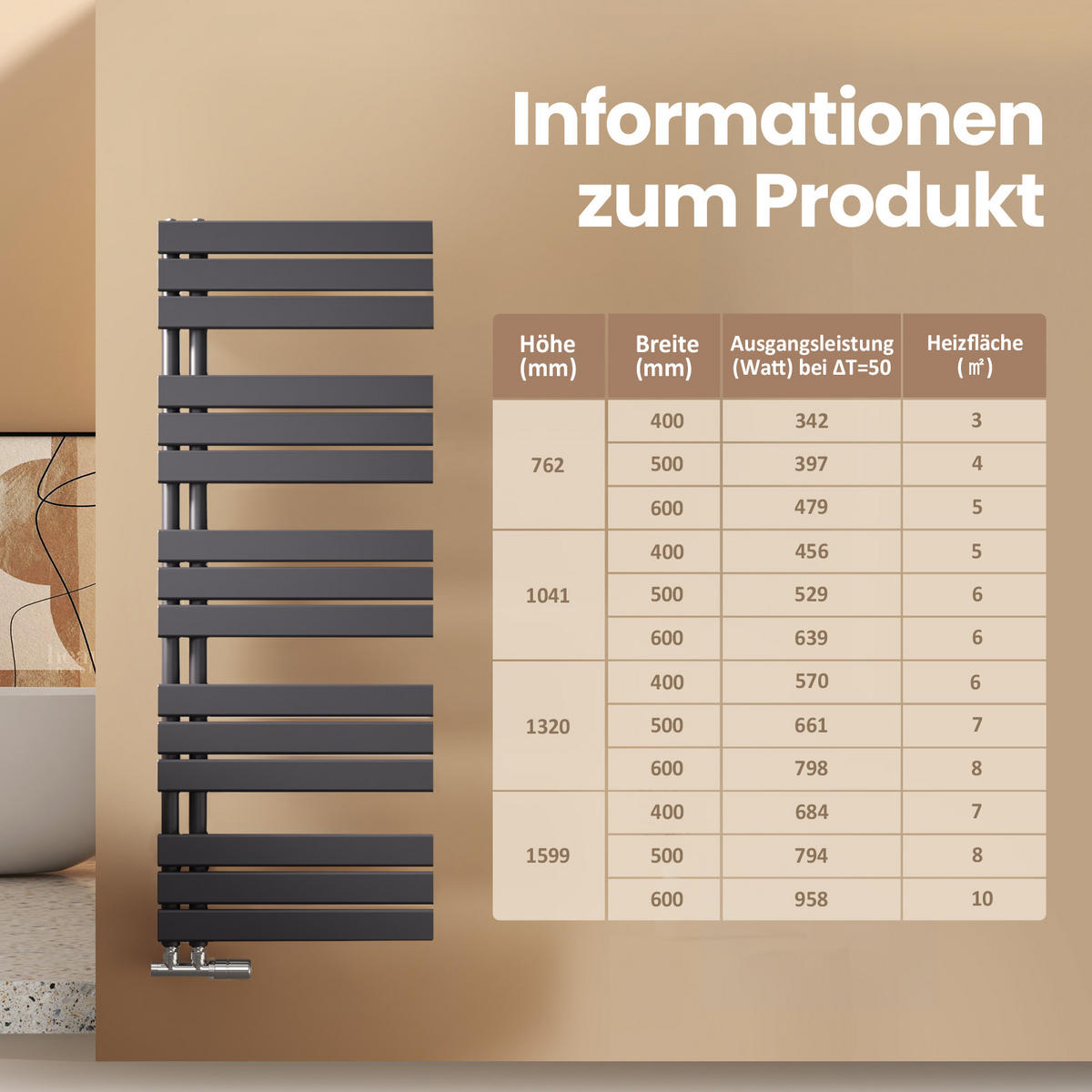 HEIZKÖRPER wasserführend Anthrazit 104,1/60/5,9 cm - Anthrazit, Metall (60/104.1/5.9cm) - EMKE