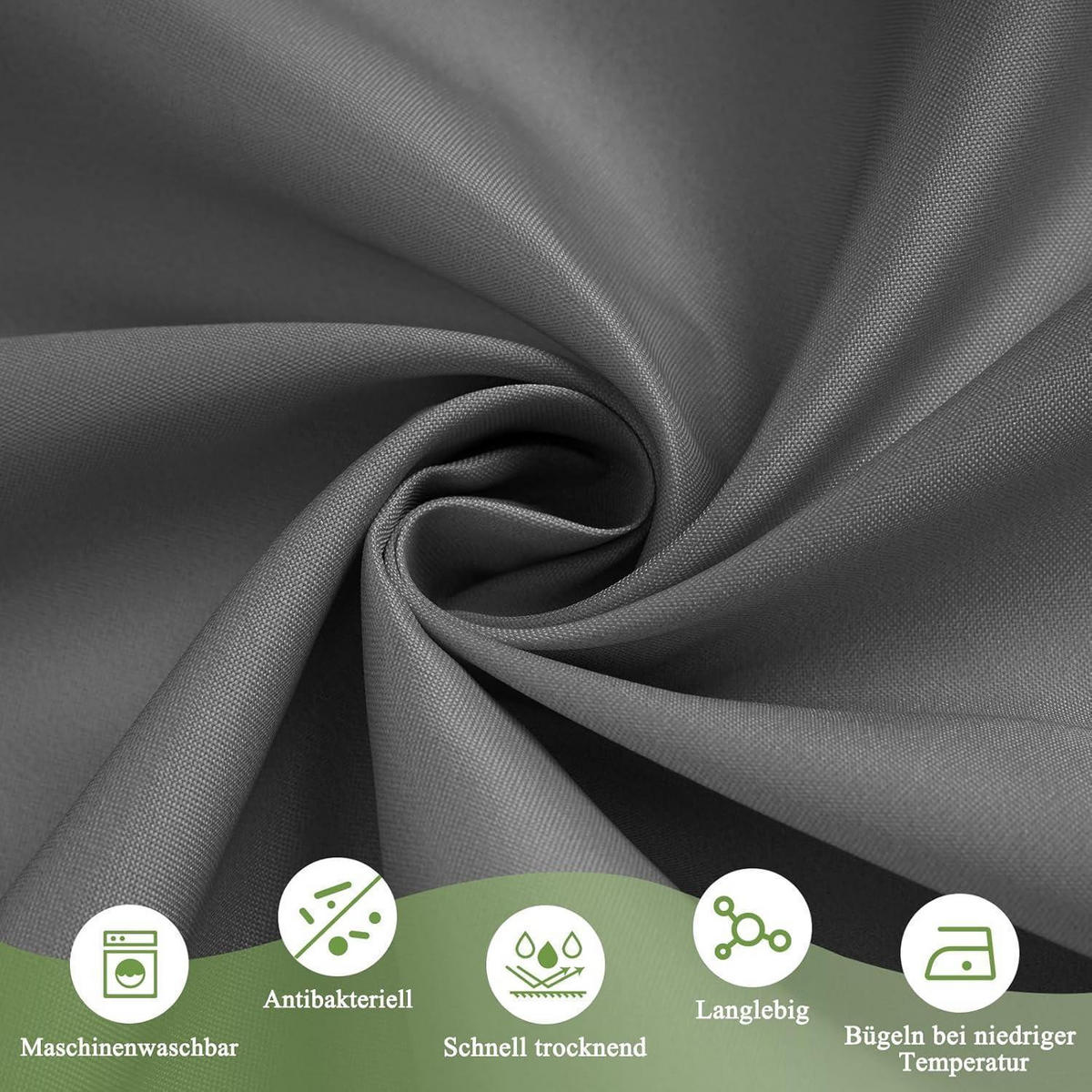 DUSCHVORHANG Grau 180 x 190 cm - Multicolor, Textil (190/200cm)