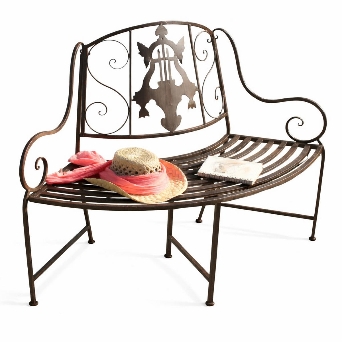 GARTENBANK aus Metall 2-Sitzer 116 cm - Braun, Metall (116/95/40cm) - DanDiBo