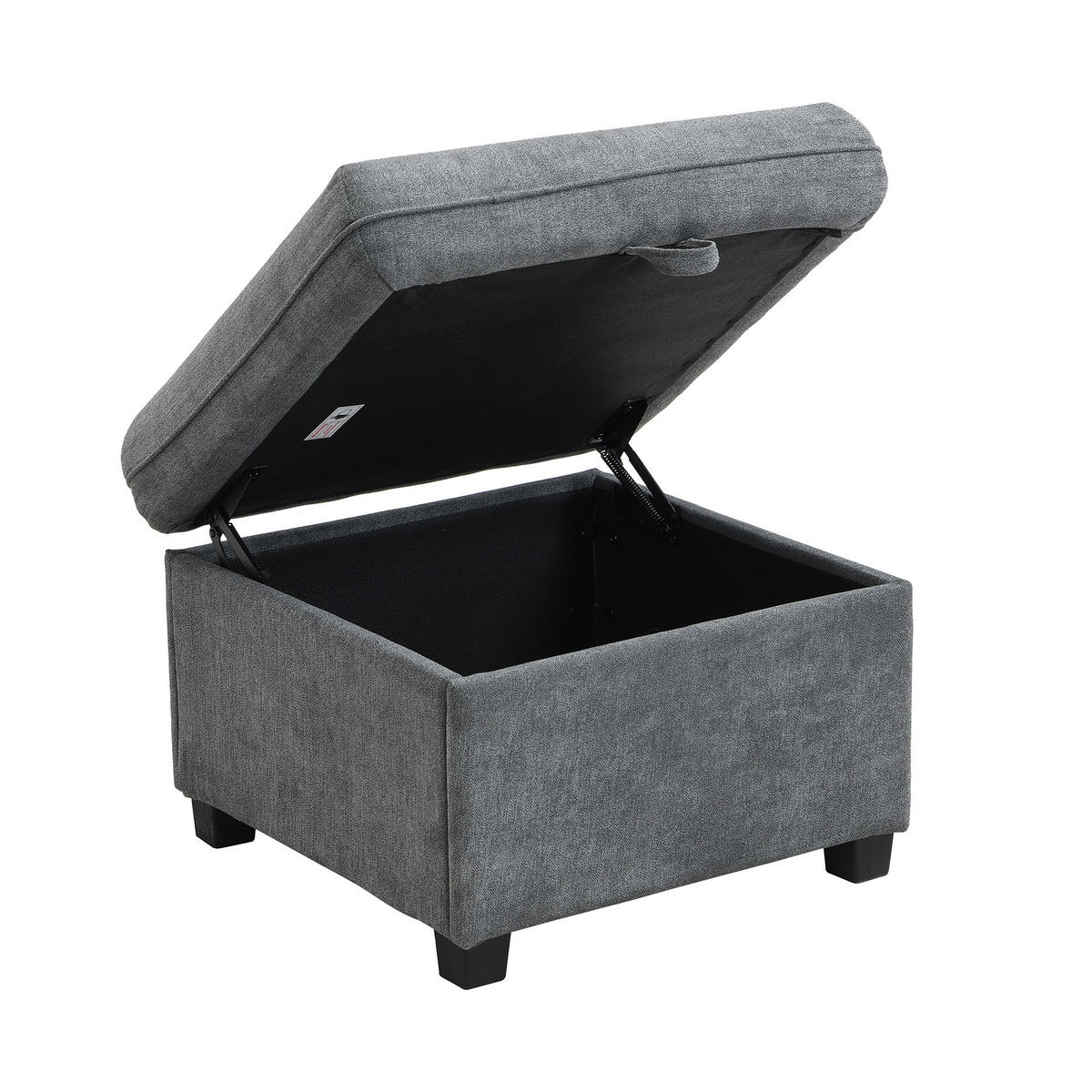 WOHNLANDSCHAFT U-Form Dreisitzer mit Schlaffunktion und Staufunktion Chenille Dunkelgrau 220/140/85 cm - Dunkelgrau, Kunststoff (188/86/186cm) - OKWISH