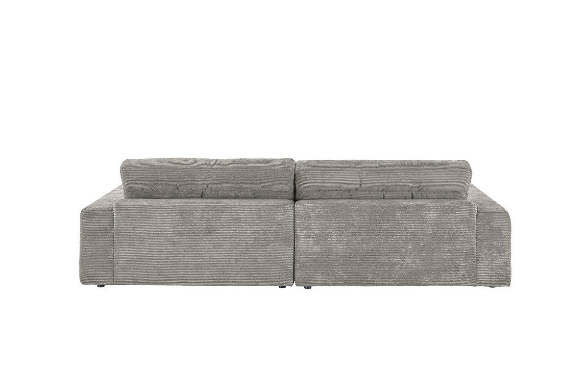 ECKSOFA LANA SOFA Steingrau Cord - Greige/Schwarz, Textil (296/205cm) - KAWOLA