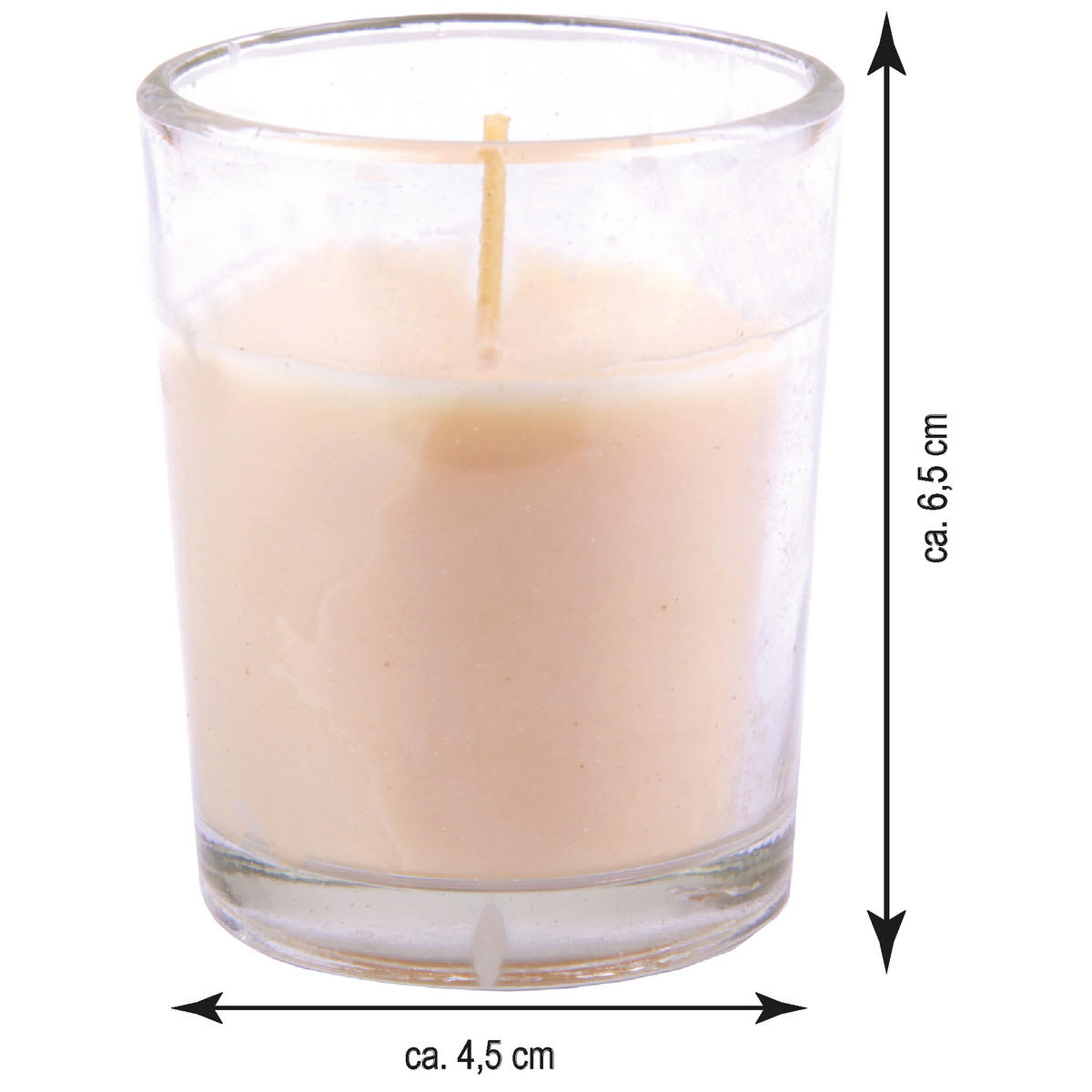 DUFTKERZEN im Glas "Classic" 3er Pack Vanille - Creme, Naturmaterialien (4.5/6.5cm)