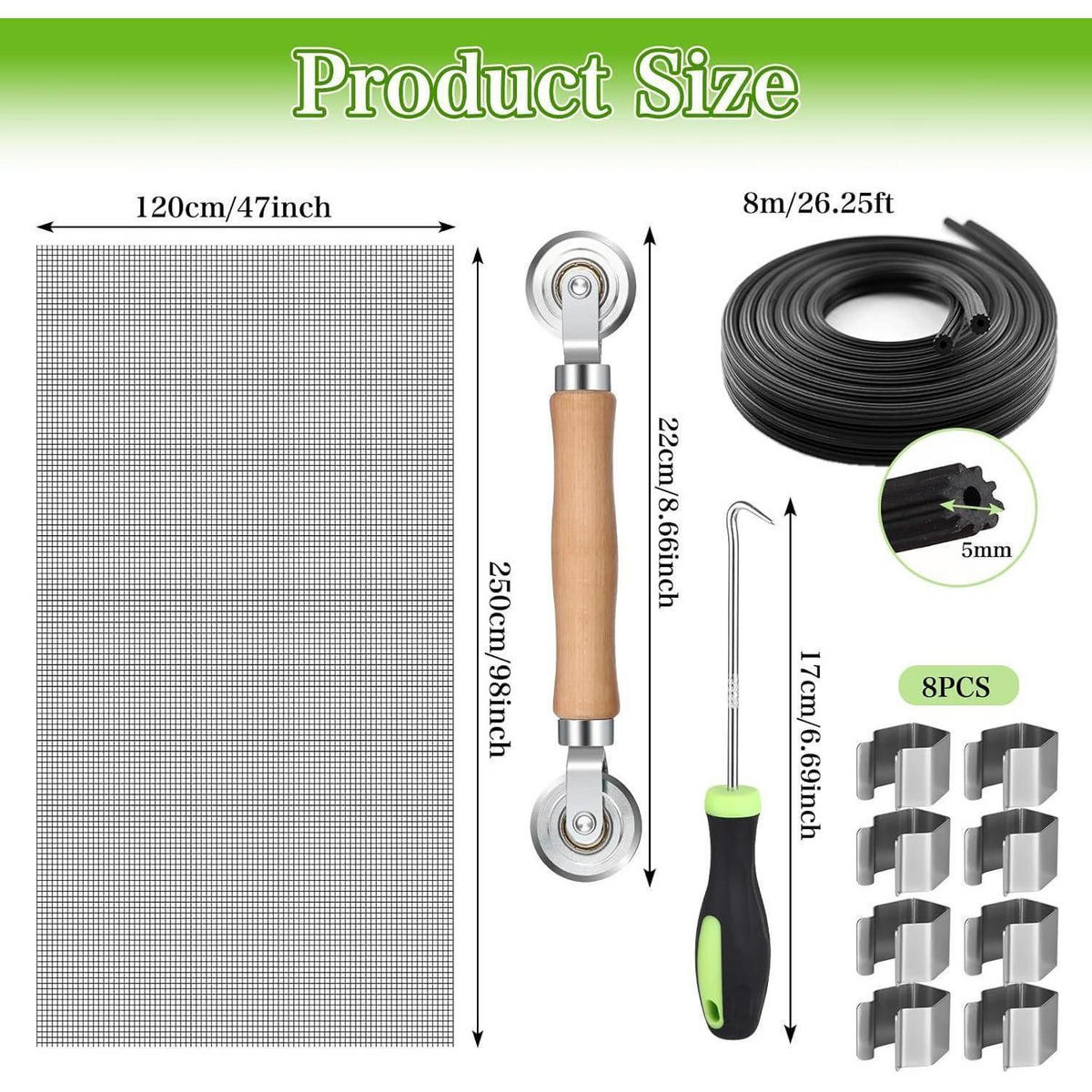 FLIEGENGITTER Fenster 120 x 250 cm Set Schwarz - Schwarz, Kunststoff (1/1/1cm)