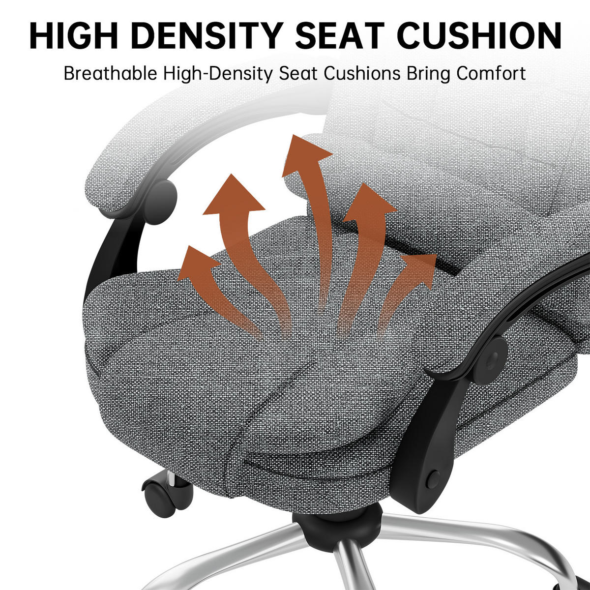 BÜROSTUHL Dunkelgrau Serie Ergonomisch Stoff - Dunkelgrau, Leder (32/58/71cm) - Rattrix