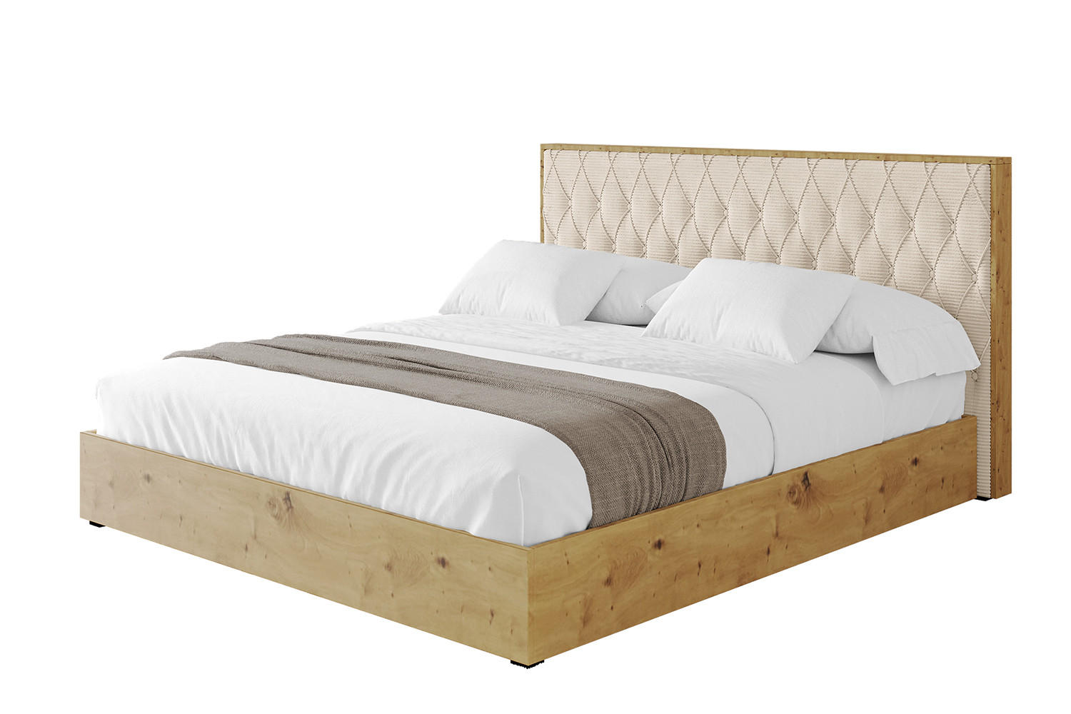 POLSTERBETT mit Bettkasten und Lattenrost, Bett mit Matratze H3/H4 - ENZO5 120x200 Beige - Creme, Holzwerkstoff/Textil (120/200cm) - ALTDECOR