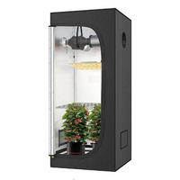 GEWÄCHSHAUS Growzelt, 100x100x200 cm, Schwarz, Indoor, Pflanzenzucht, Growbox, Hydroponik, Belüftung, Lichtdicht, Zuchtzelt, Anzucht - Schwarz, Textil/Metall (100/200/100cm) - JUNG