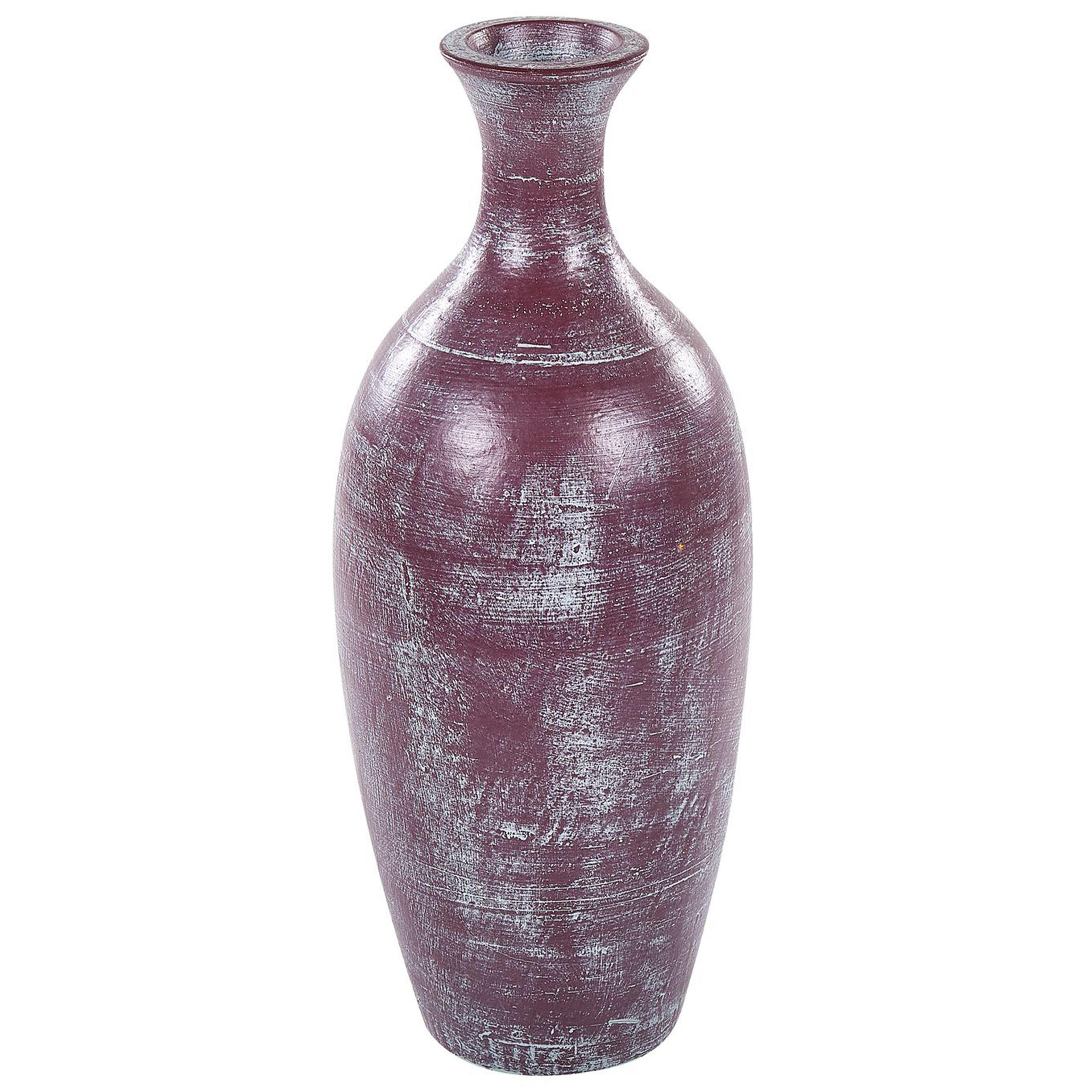 DEKOVASE Terrakotta braun Kardia - Braun, Stein (57cm) - Beliani