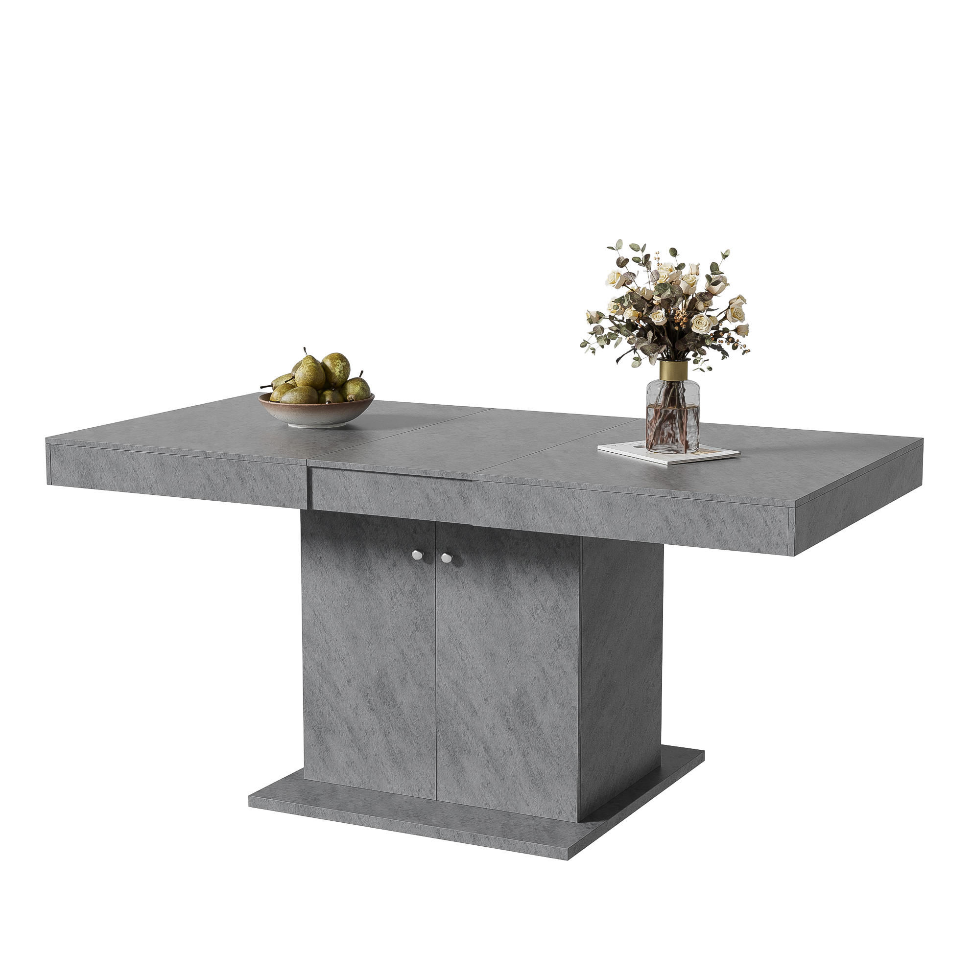 Flora Grace Esstisch Grau 80x76x180 cm