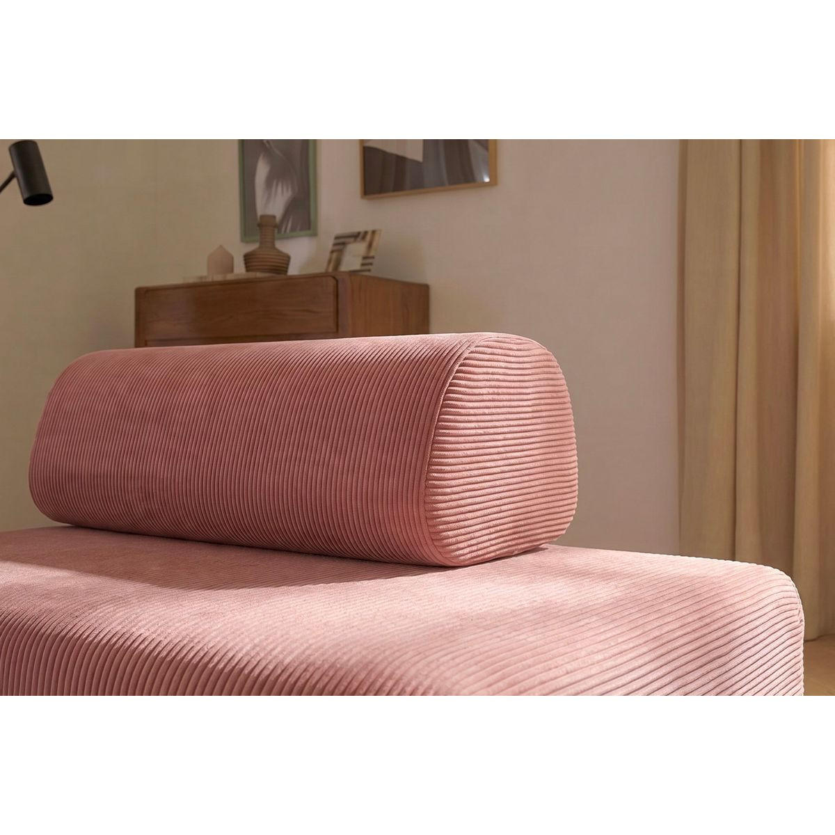 2-3-SITZER-SCHLAFSOFA aus rosa Cord - Pink, Textil (95/70.5/190cm) - Kimo