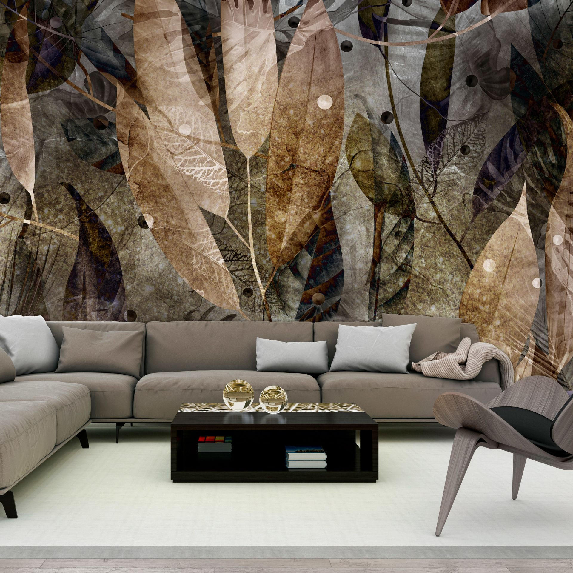 SELBSTKLEBENDE FOTOTAPETE 98/70 cm - Braun/Grün, Kunststoff/Textil (98/1cm) - KUNSTLOFT