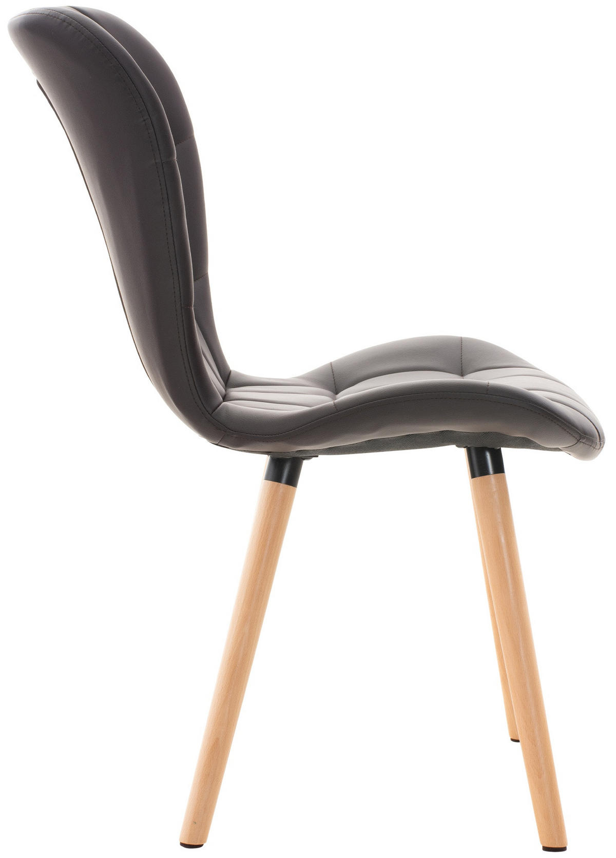 STUHL Lederlook braun - Eukalyptusholzfarben/Braun, Holz/Textil (50/88/63cm) - CLP