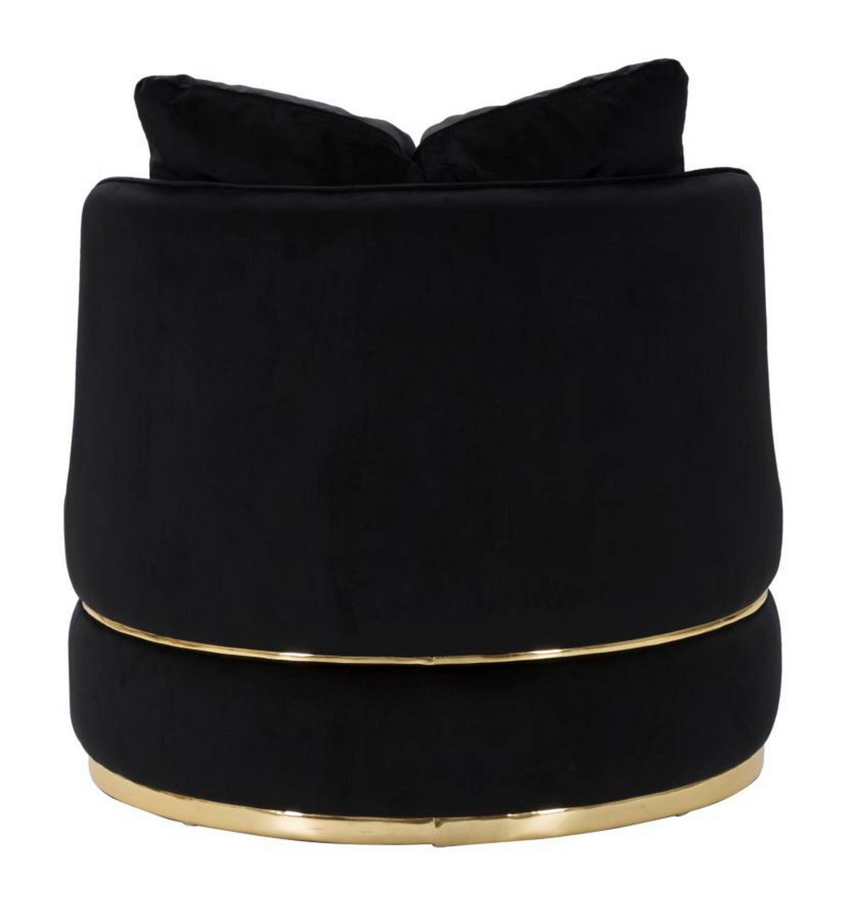 SESSEL Paris Space Nero, schwarz und goldfarben, Polyester, Kiefernholz, Sperrholz und Kunststoff, 84 x 84 x 72 cm - Goldfarben/Schwarz, Holz/Holzwerkstoff (84/72/84cm) - Mauro Ferretti