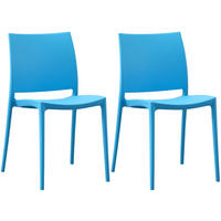 GARTENSTUHL 2 Kunststoff Blau - Blau, Kunststoff (42/81/49cm) - CLP