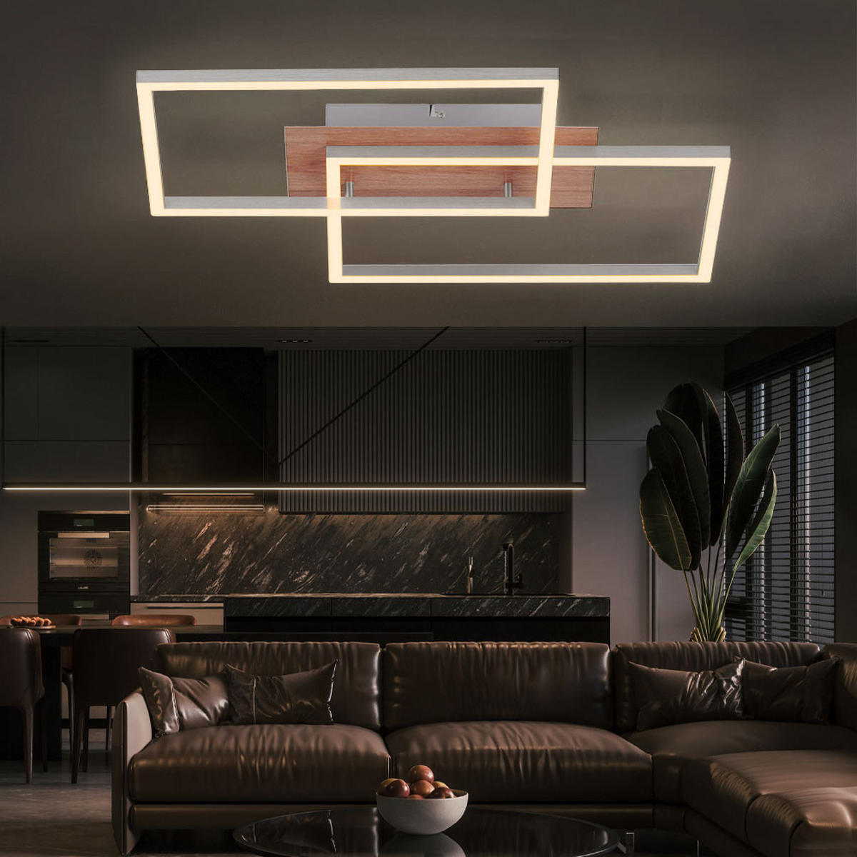 LED DECKENLEUCHTE IVEN Metall Silber - Silberfarben, Metall (50.4/42/7cm)