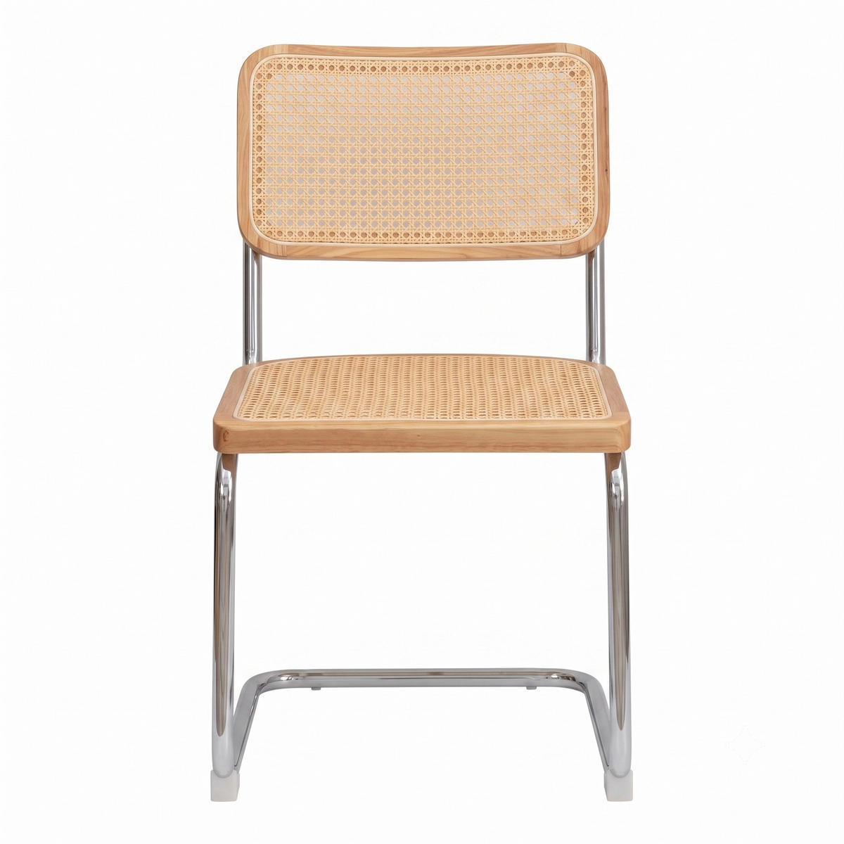 JÍDELNÍ ŽIDLE sada 2 ks pérová konstrukce, ratan, samet, chromovaný rám, vintage - přírodní, přírodní materiály (53/84.6/46.4cm) - Urban Meuble