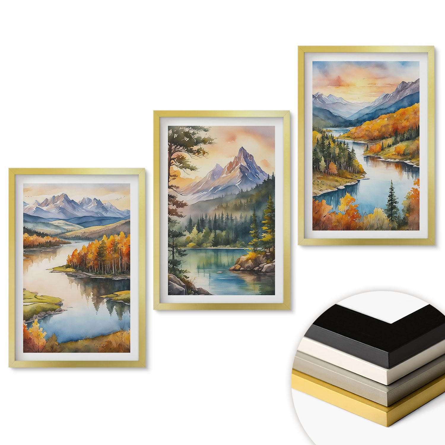 ArtPrintCave Wandbilder Gold 40x60 cm