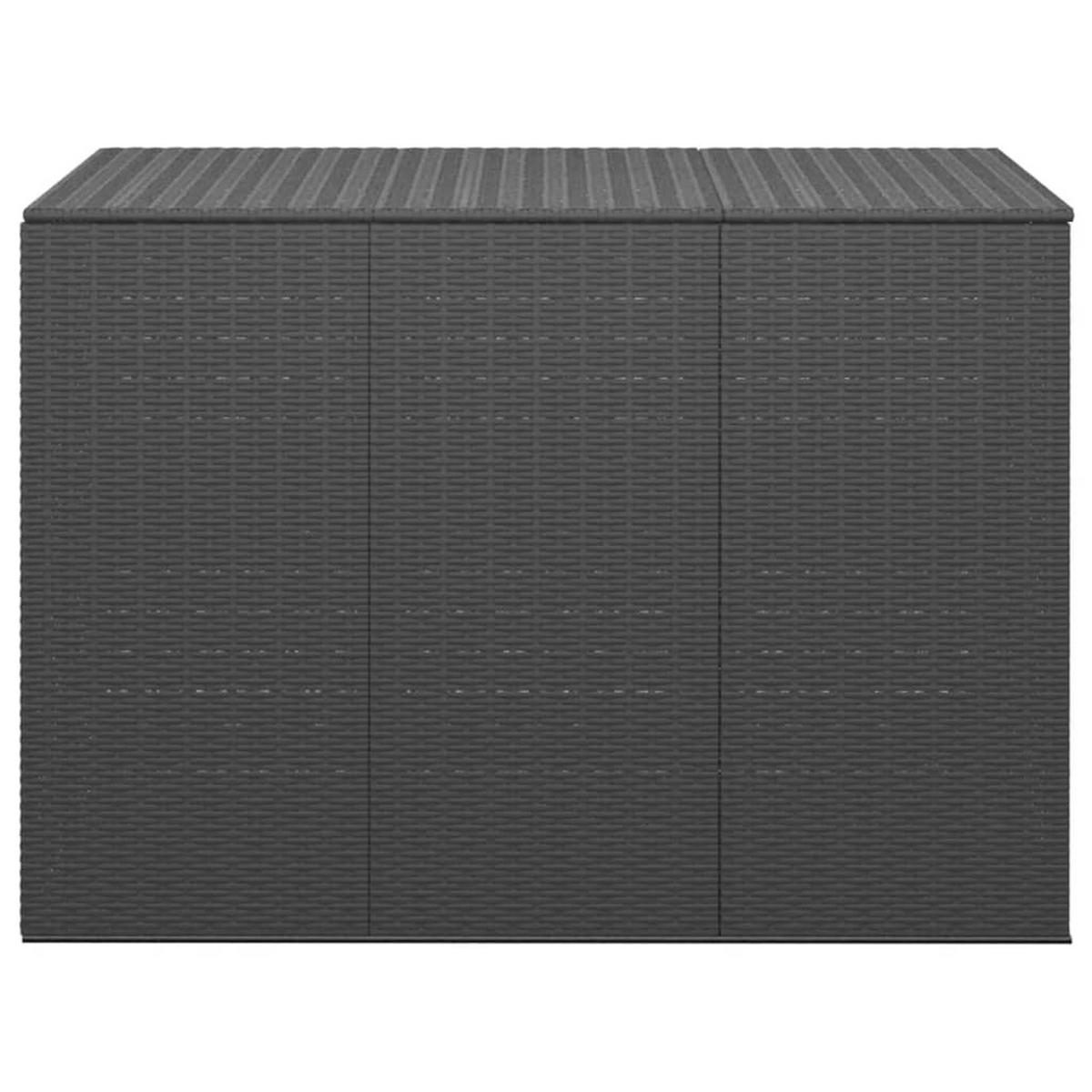 GARTEN-KISSENBOX PE Rattan 145x100x103 cm Schwarz - Schwarz, Kunststoff (145/103/100cm) - furnicato
