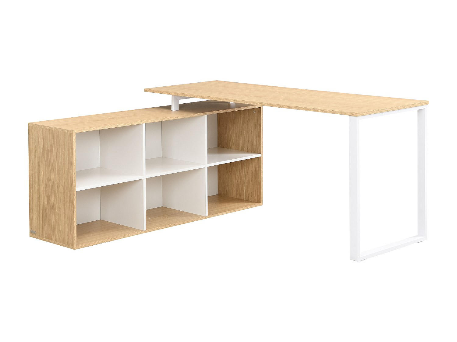 ECKSCHREIBTISCH mit Stauraum - MDF - Weiß & Natur - NIPILI - Naturfarben, Holz (60/160/75cm) - Vente-Unique